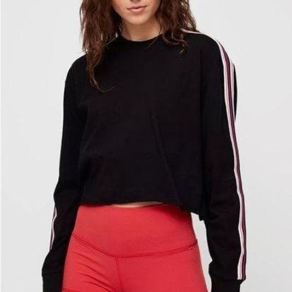 Women's Aritzia TNA Cropped Navy with Racer Stripe on Sleeve size Small - Picture 5 of 9